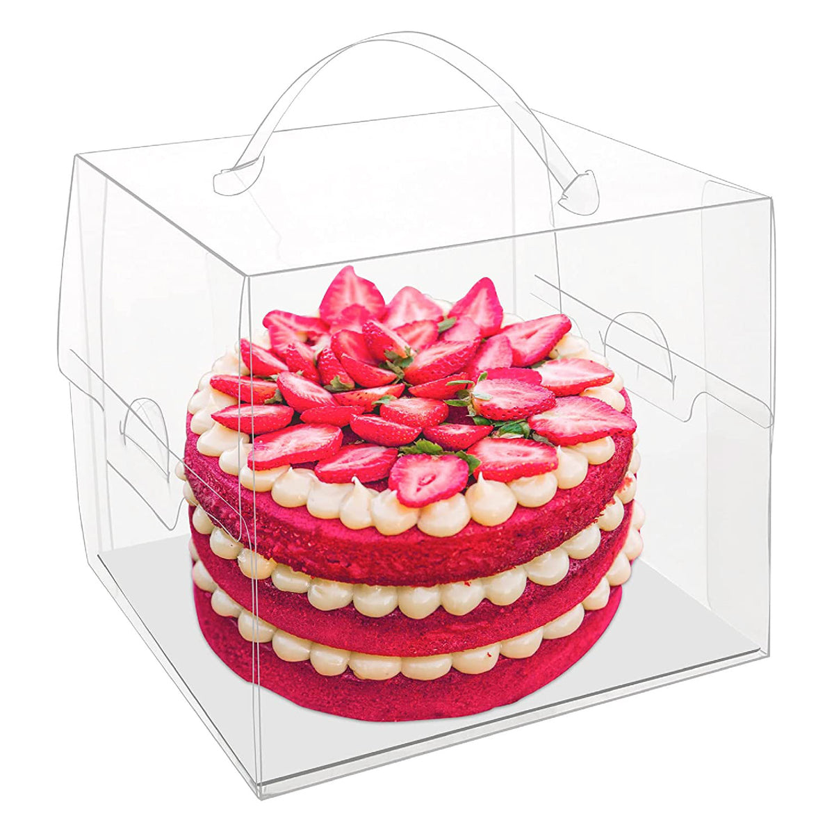 6" x 6" x 5" Clear Box Cake Central Barbados