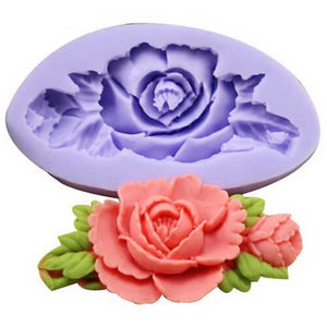 Rose Spray w/ Leaves Silicone Mold