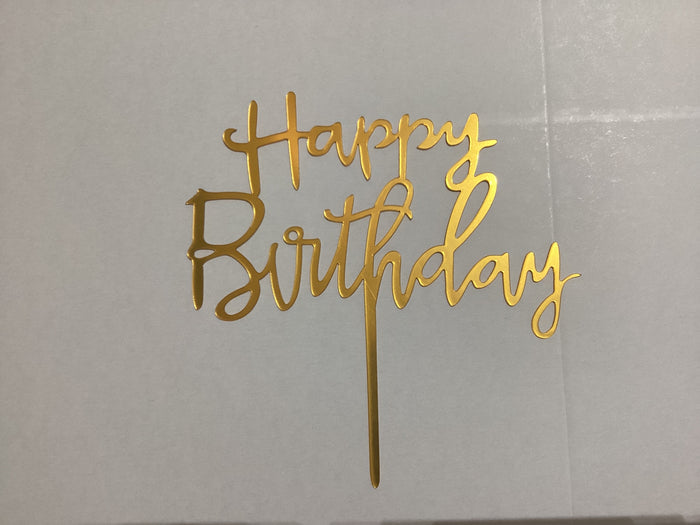 Gold Happy Birthday Topper