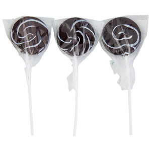 1.5" Black Swirly Lollipops