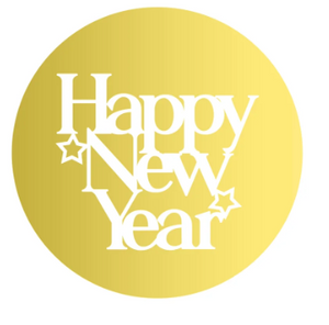 "Happy New Year" Acrylic Disc Topper (GOLD)