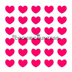 Puffy Pattern Hearts Stencil