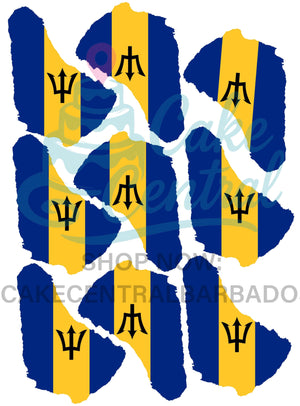 4" BARBADOS w/ Flag Printed Frosting Sheet