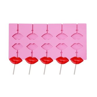 10 cavity Lip Lollipop Silicone Mold