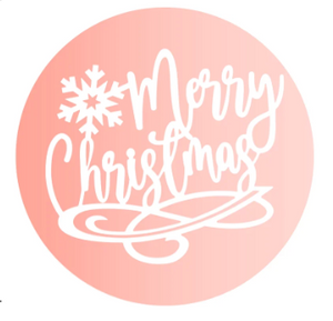 "Merry Christmas w/ Snowflake" Acrylic Disc Topper (ROSE GOLD)