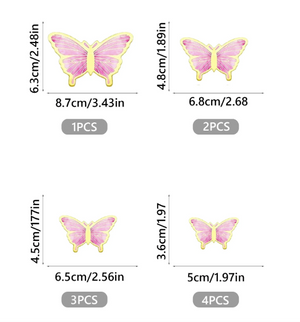 Pink and Gold Butterfly Cake Topper Kit (10pcs)