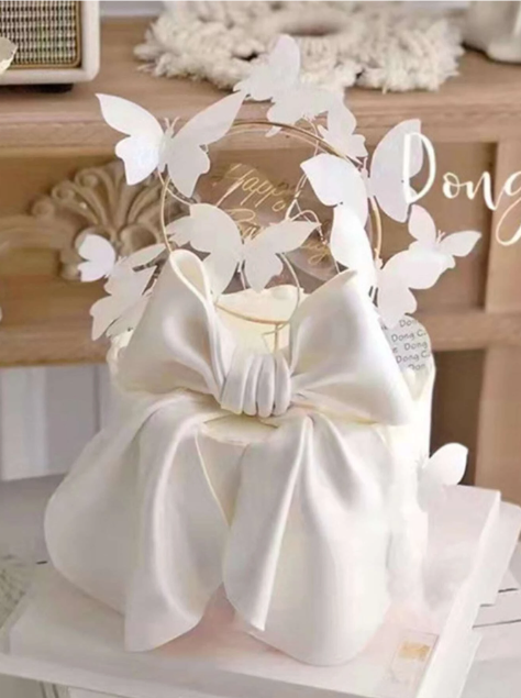 White Butterfly Cake Topper Kit (10pcs)