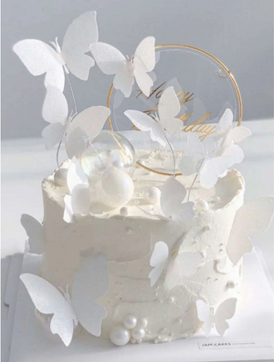 White Butterfly Cake Topper Kit (10pcs)