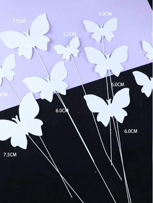 White Butterfly Cake Topper Kit (10pcs)