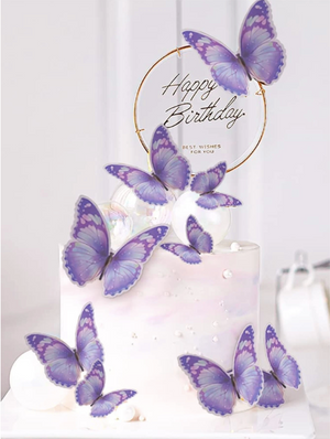 Purple Butterfly Cake Topper Kit (10pcs)