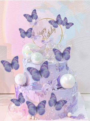 Purple Butterfly Cake Topper Kit (10pcs)