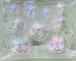 Clear Iridescent Plastic Balls 9pk