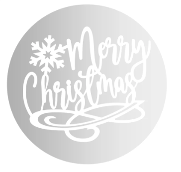 "Merry Christmas w/ Snowflake" Acrylic Disc Topper (SILVER)