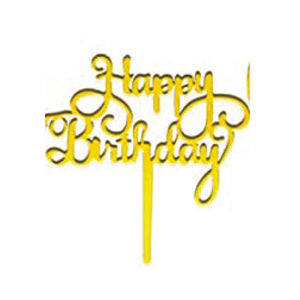 Gold Stylish Happy Birthday Topper