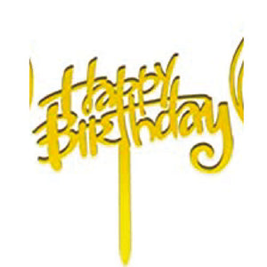 Gold Stylish Happy Birthday Topper 3