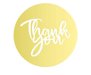 "Thank You" Acrylic Disc Topper (GOLD)