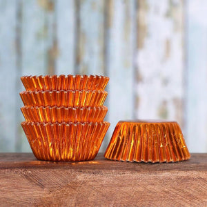 Orange Mini Foil Baking Cups