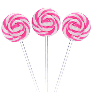 2.75" Pink & White Swirly Lollipops