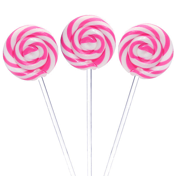2.75" Pink & White Swirly Lollipops