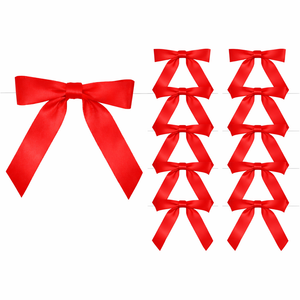 Red Pre-Tied Bow with Bag Tie (10 pcs)