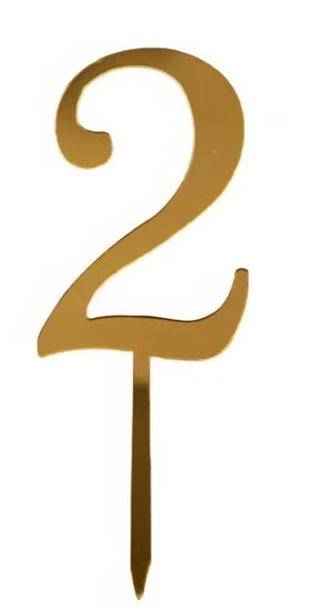 "2" Acrylic Gold Cake Topper⁹