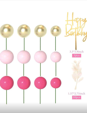 Pink and Cream Decorative Balls 53pk
