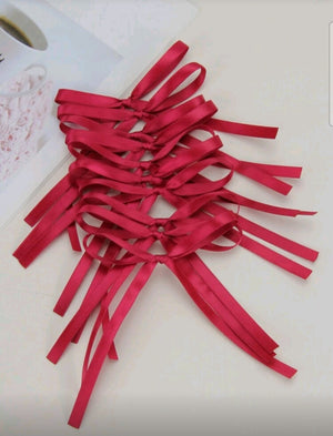 Burgundy Pre-Tied Bows (5 pcs)