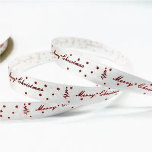 White & Gold Ribbon w/ Merry Christmas