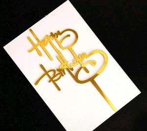 Gold Stylish Happy Birthday Topper 3
