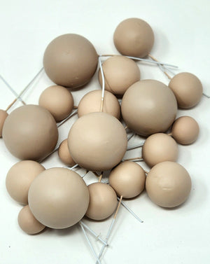 Latte Brown Decorative Balls 20pk