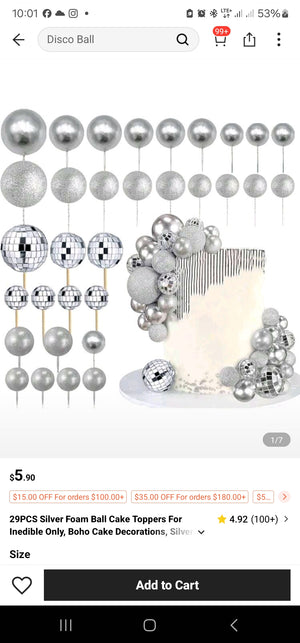 Mixed Silver Decorative Balls 32pk