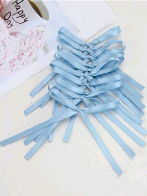 Light Blue Pre-Tied Bows (5 pcs)