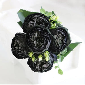 Peony Bridal Bouquet (Black)