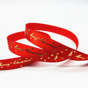 Red & Gold Ribbon w/ Merry Christmas