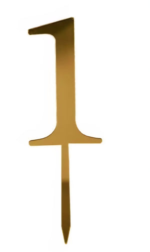 "1" Acrylic Gold Cake Topper