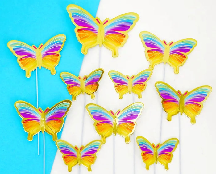 Rainbow Butterfly Cake Topper Kit (10 pcs)