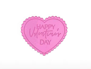 "Happy Valentine's Day" Heart Acrylic Disc Topper (PINK)