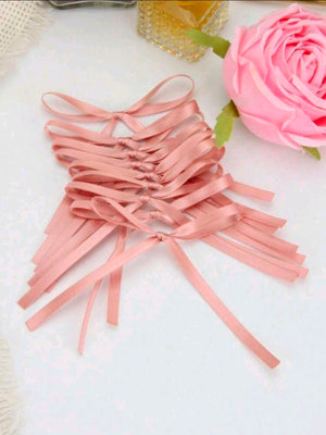 Blush Pink Pre-Tied Bows (5 pcs)
