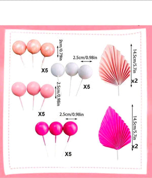 24 pc Pink Topper Cake Set