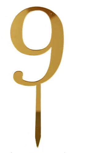 "9" Acrylic Gold Cake Topper