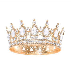 6" Elegant Diamomd Crown Cake Topper (Gold)