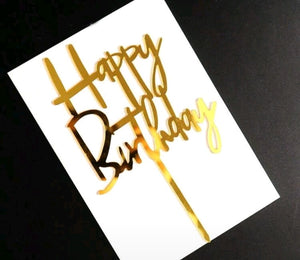 Gold Happy Birthday Topper #4