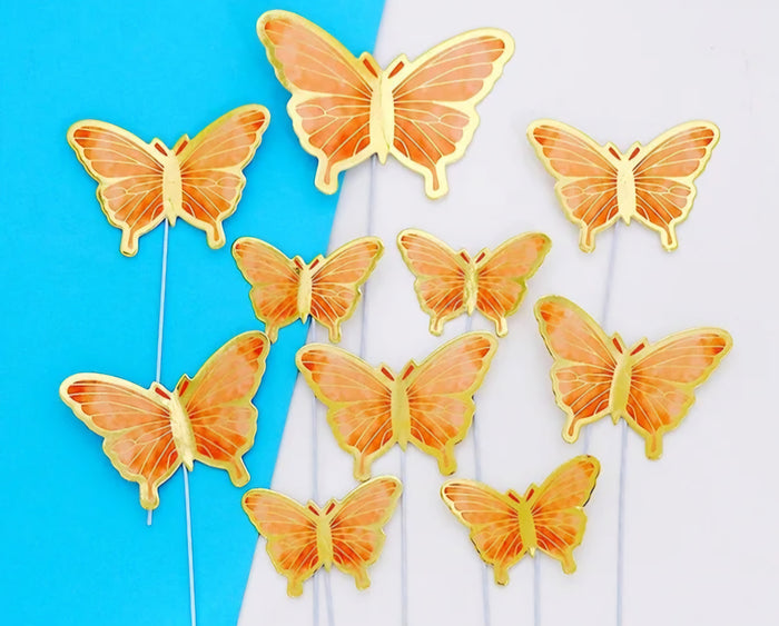 Orange Butterfly Cake Topper Kit (10 pcs)