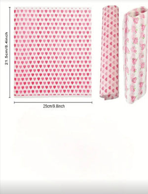 Love Heart Patterned Food Safe Paper (50pcs)