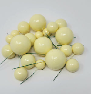 Pastel Yellow Decorative Balls 20pk