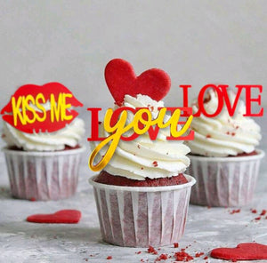 4pc Valentines Cupcake Charms