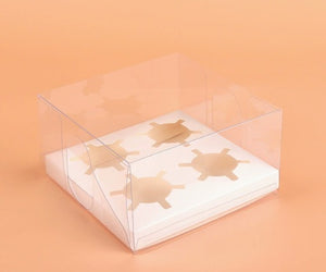 Clear 4-Cupcake Box w/ Insert