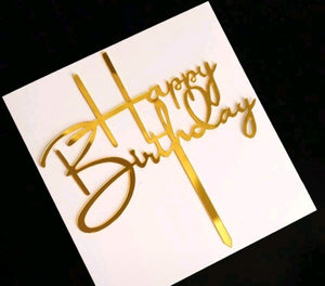 Gold Happy Birthday Topper #1