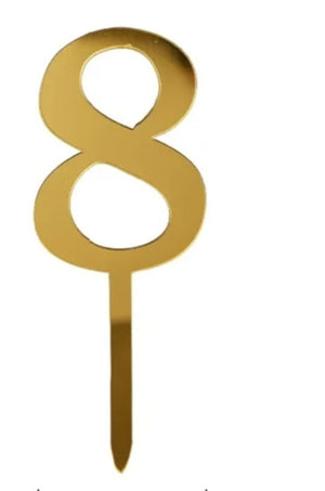 "8" Acrylic Gold Cake Topper