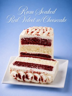 Rum-Soaked Red Velvet w/ Cheesecake